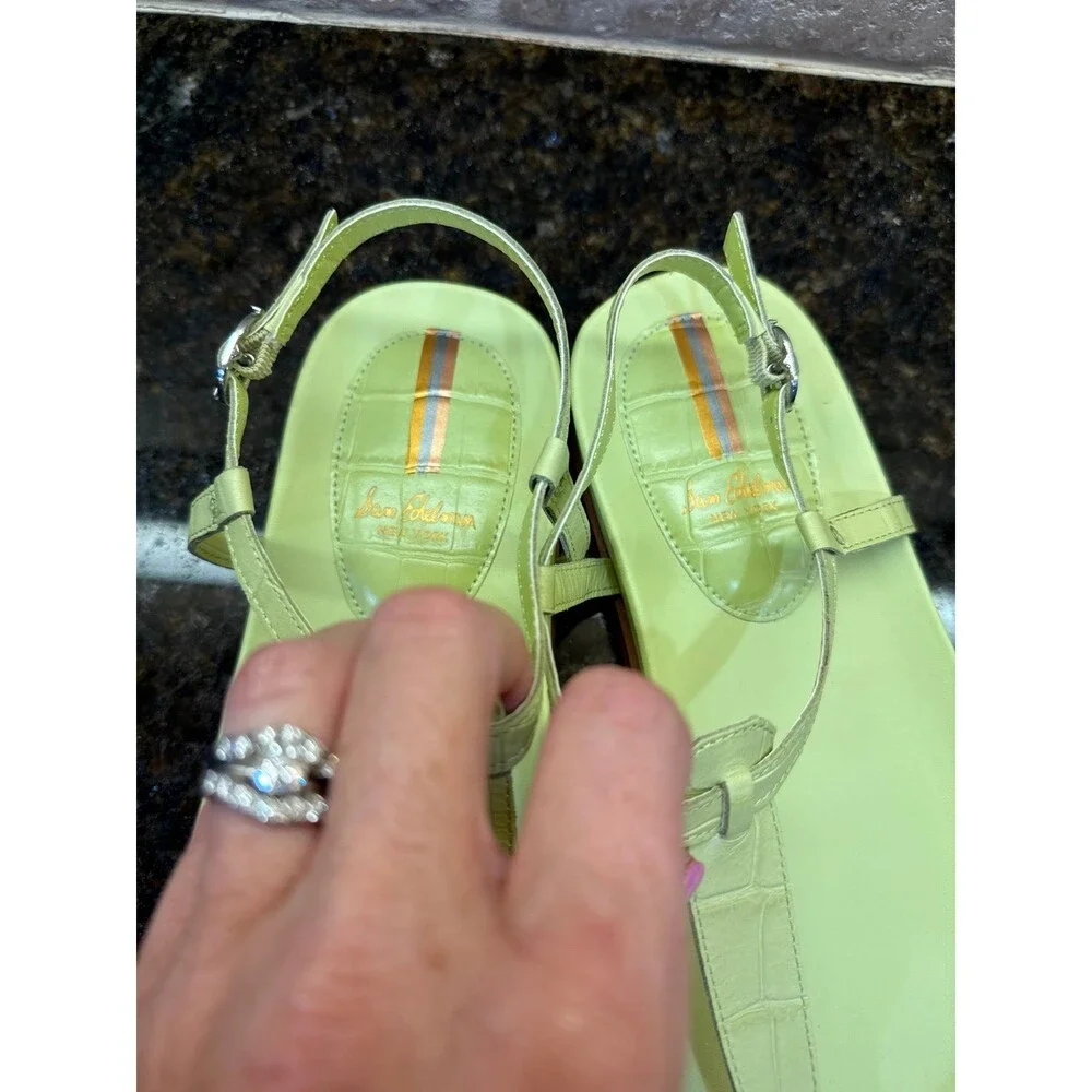 Sam Edelman Naomi Thing Sandal Lime Croc Size 9 NEW